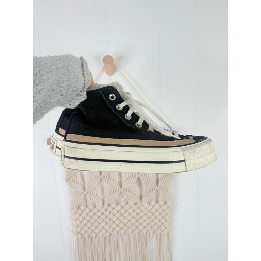 Converse CTAS Hi Top Platform Sneakers Size 6 Black Raw Edge Chunky Sole Punk